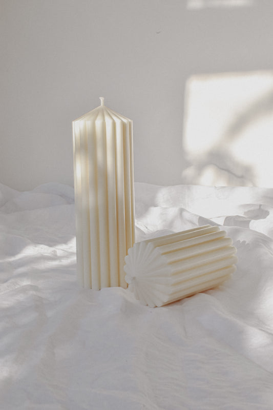 Ribbed Pillar Candles