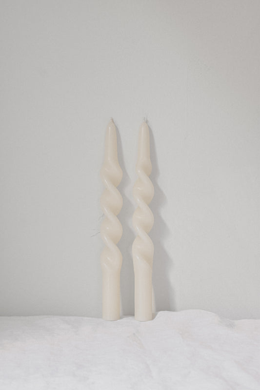 Ivory Twist Candles